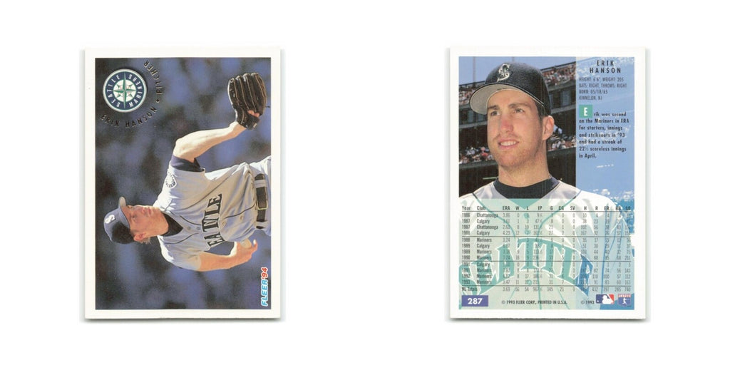 Erik Hanson 1994 Fleer #287 Seattle Mariners Baseball Card NM