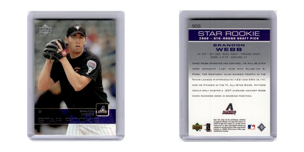 2003 Upper Deck Brandon Webb RC Diamondbacks #503