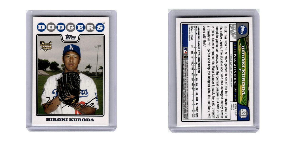 2008 Topps Hiroki Kuroda RC Dodgers #531