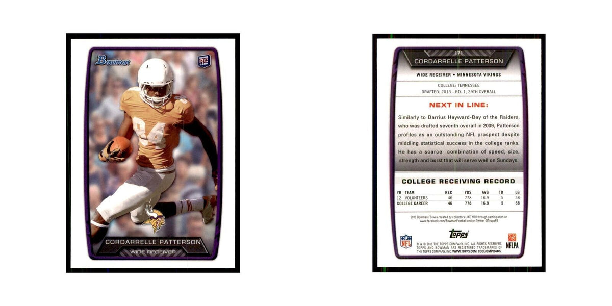 2013 Bowman Cordarrelle Patterson RC Football Cards #171