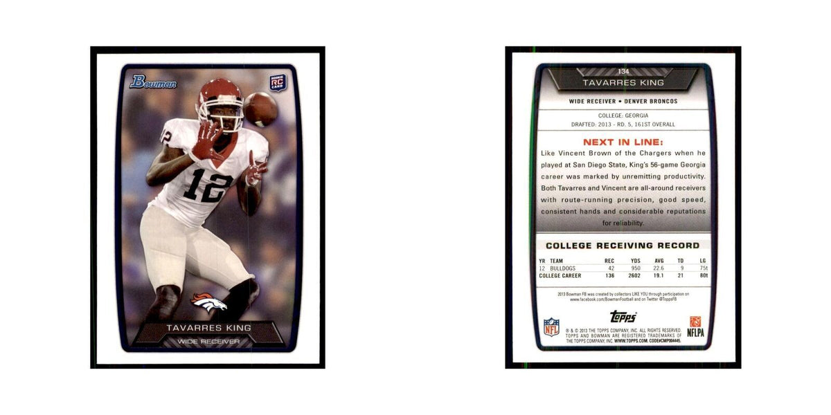 2013 Bowman Tavarres King RC Football Cards #134