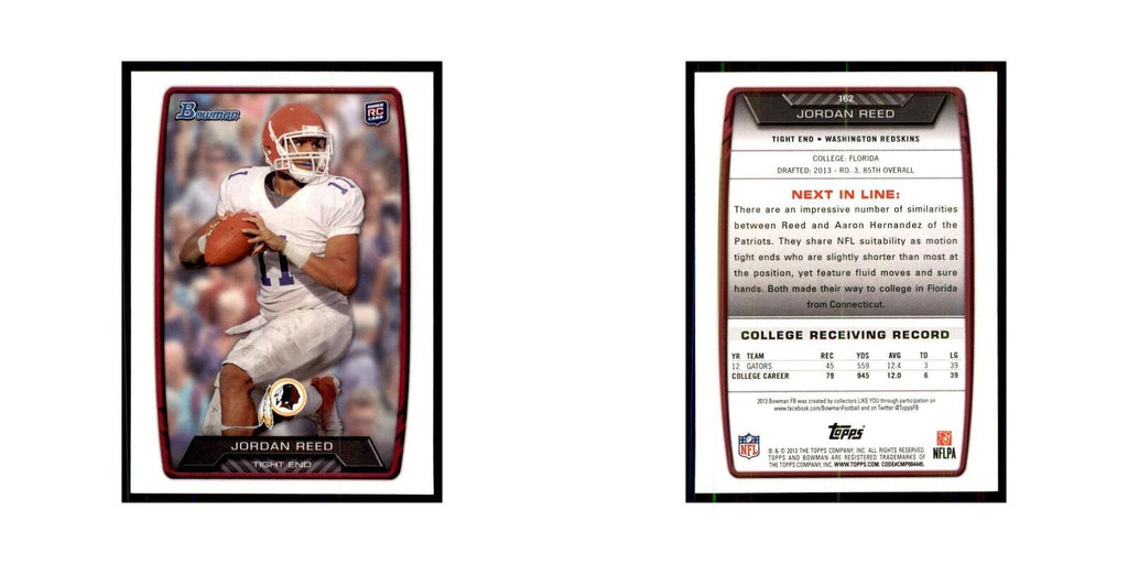 2013 Bowman Jordan Reed RC Football Cards #162