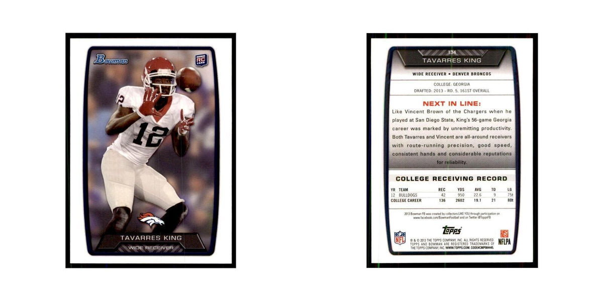 2013 Bowman Tavarres King RC Football Cards #134