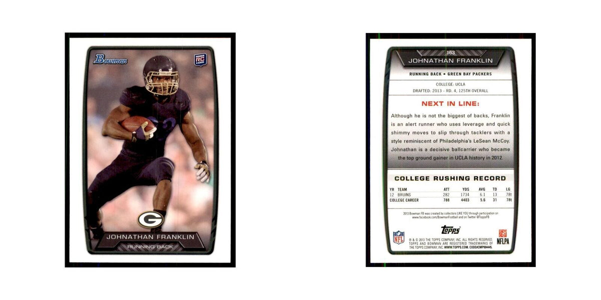 2013 Bowman Johnathan Franklin RC Football Cards #163