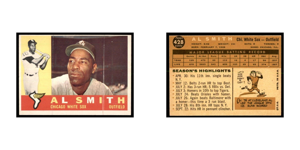 1960 Topps Al Smith Baseball Cards #428