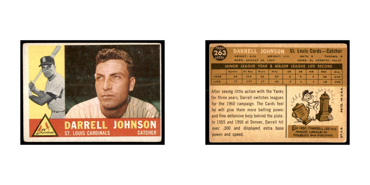 1960 Topps Darrell Johnson Baseball Cards #263