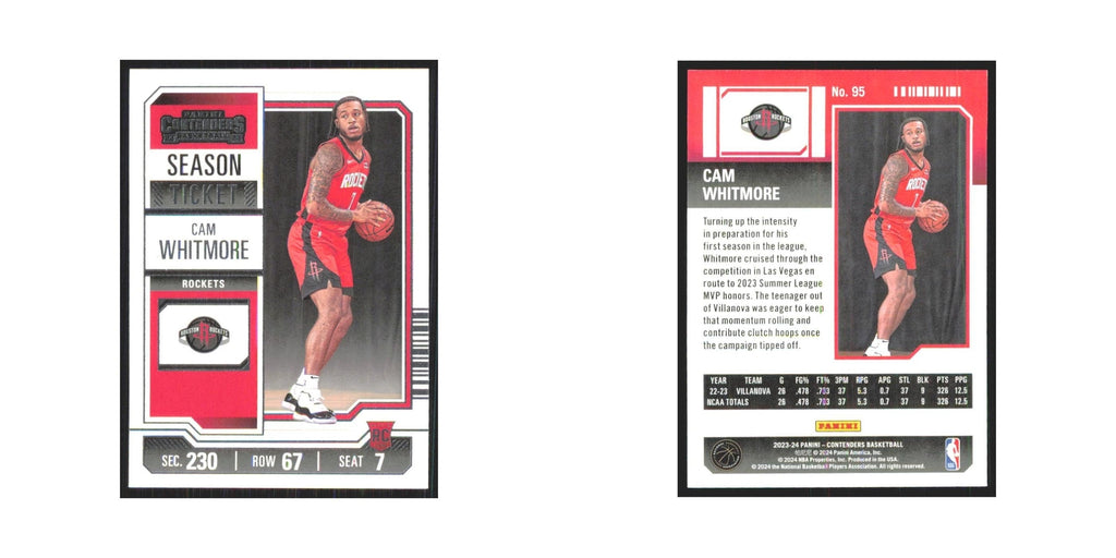 2023 Panini Contenders Cam Whitmore Rockets #95