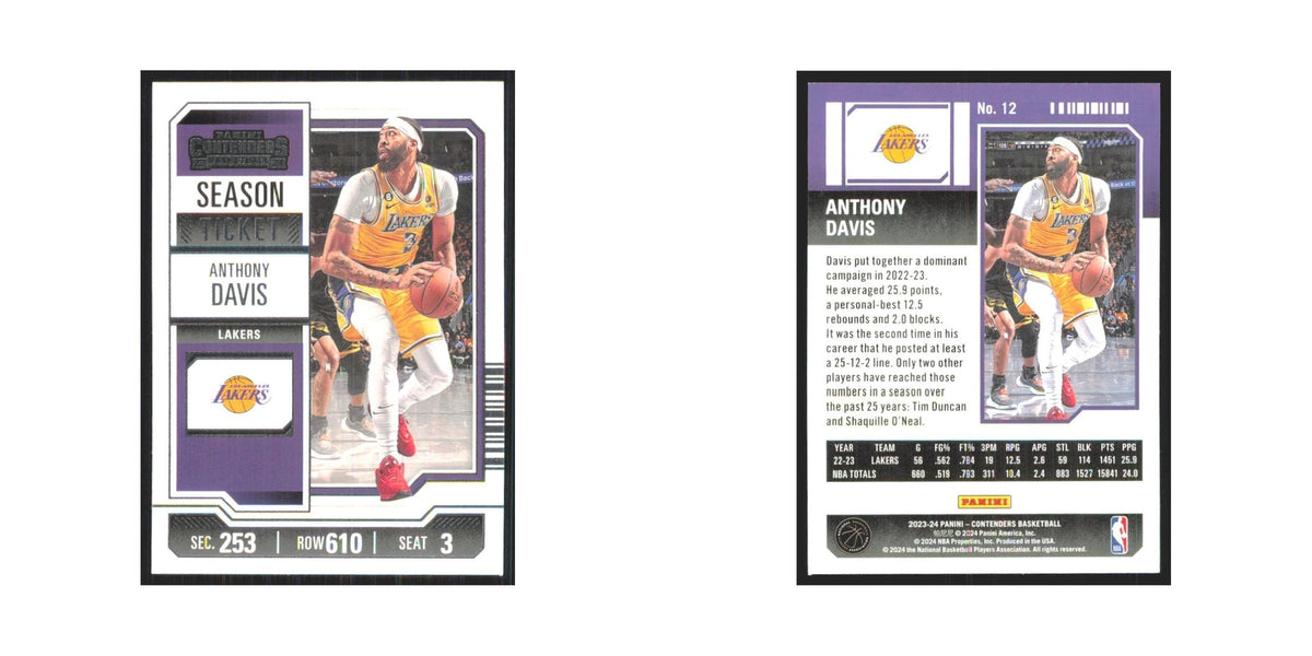 2023 Panini Contenders Anthony Davis Lakers #12