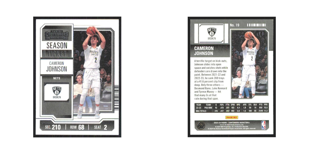 2023 Panini Contenders Cameron Johnson Nets #19