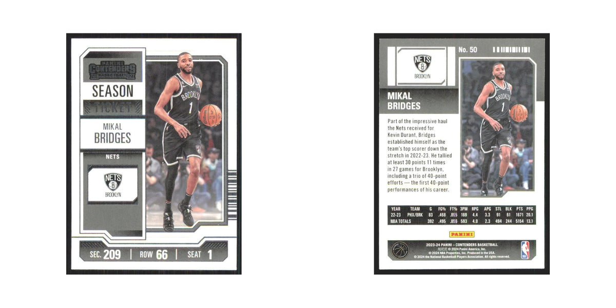 2023 Panini Contenders Mikal Bridges Nets #50