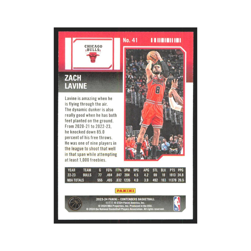 2023 Panini Contenders Zach LaVine Bulls #41