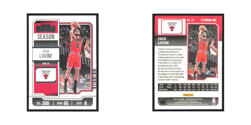 2023 Panini Contenders Zach LaVine Bulls #41