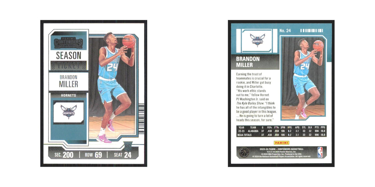 2023 Panini Contenders Brandon Miller Hornets #24