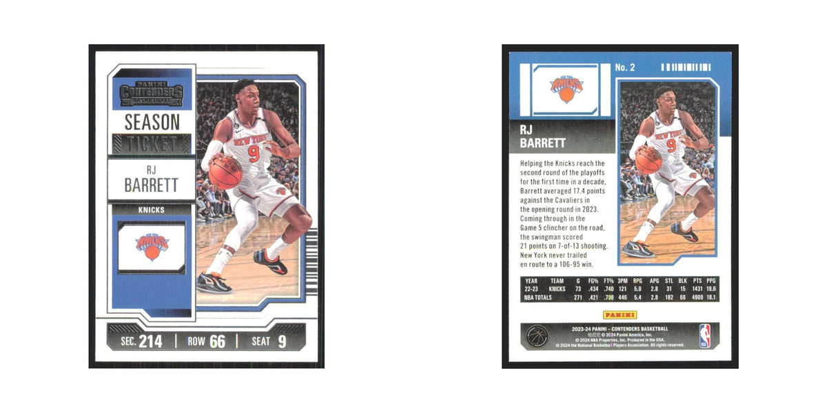 2023 Panini Contenders RJ Barrett Knicks #2