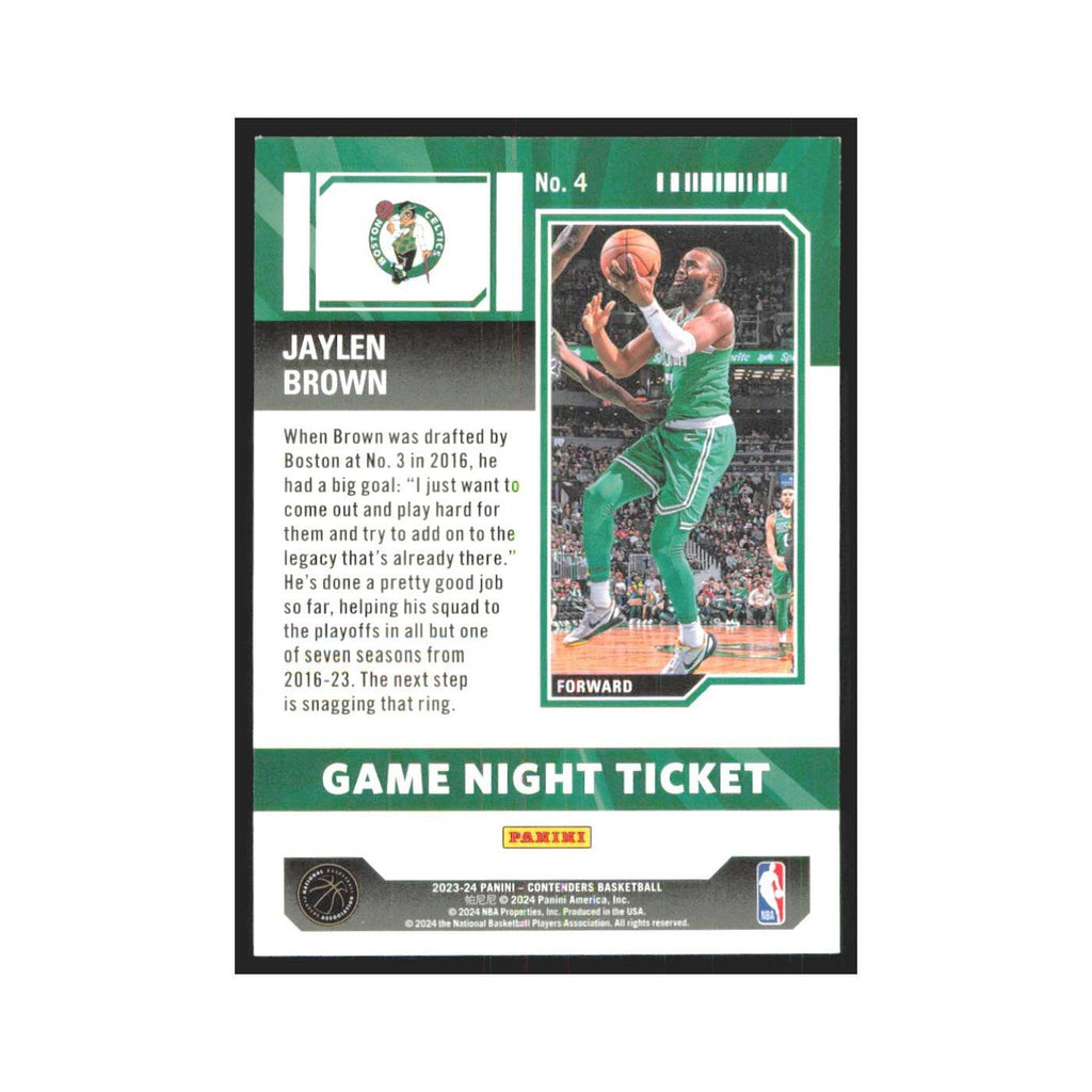 2023 Panini Contenders Jaylen Brown Celtics #4