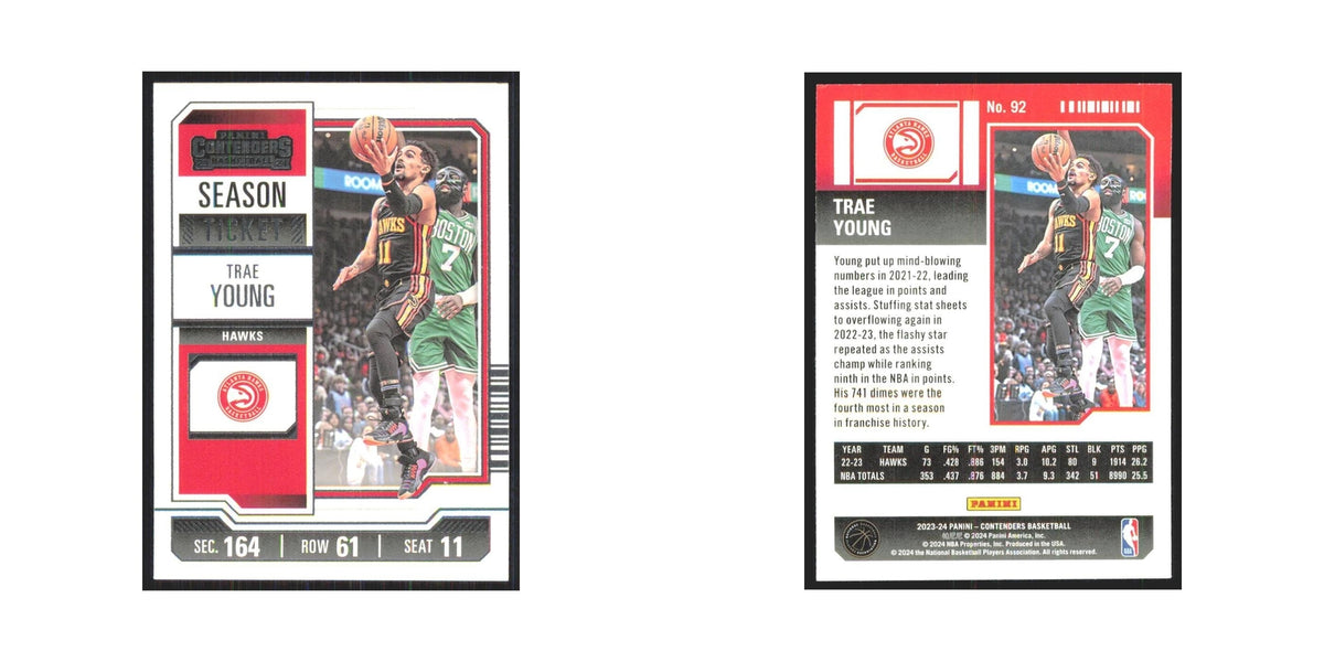 2023 Panini Contenders Trae Young Hawks #92