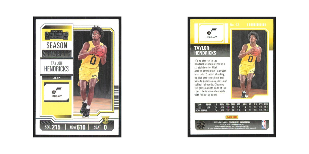 2023 Panini Contenders Taylor Hendricks Jazz #43