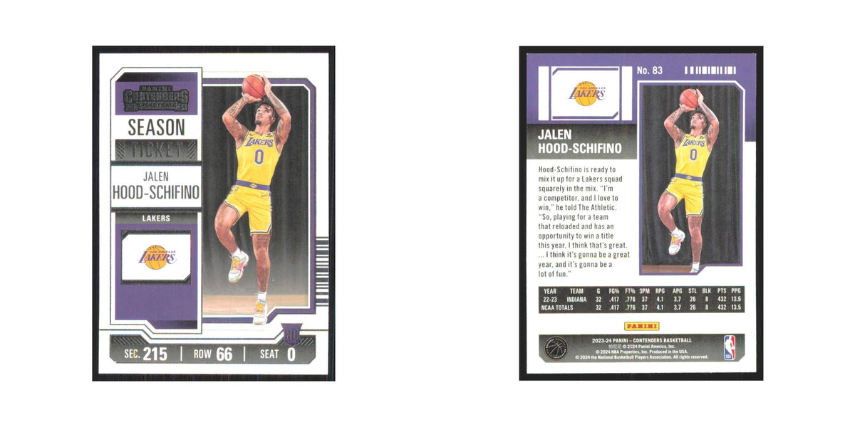 2023 Panini Contenders Jalen Hood-Schifino Lakers #83