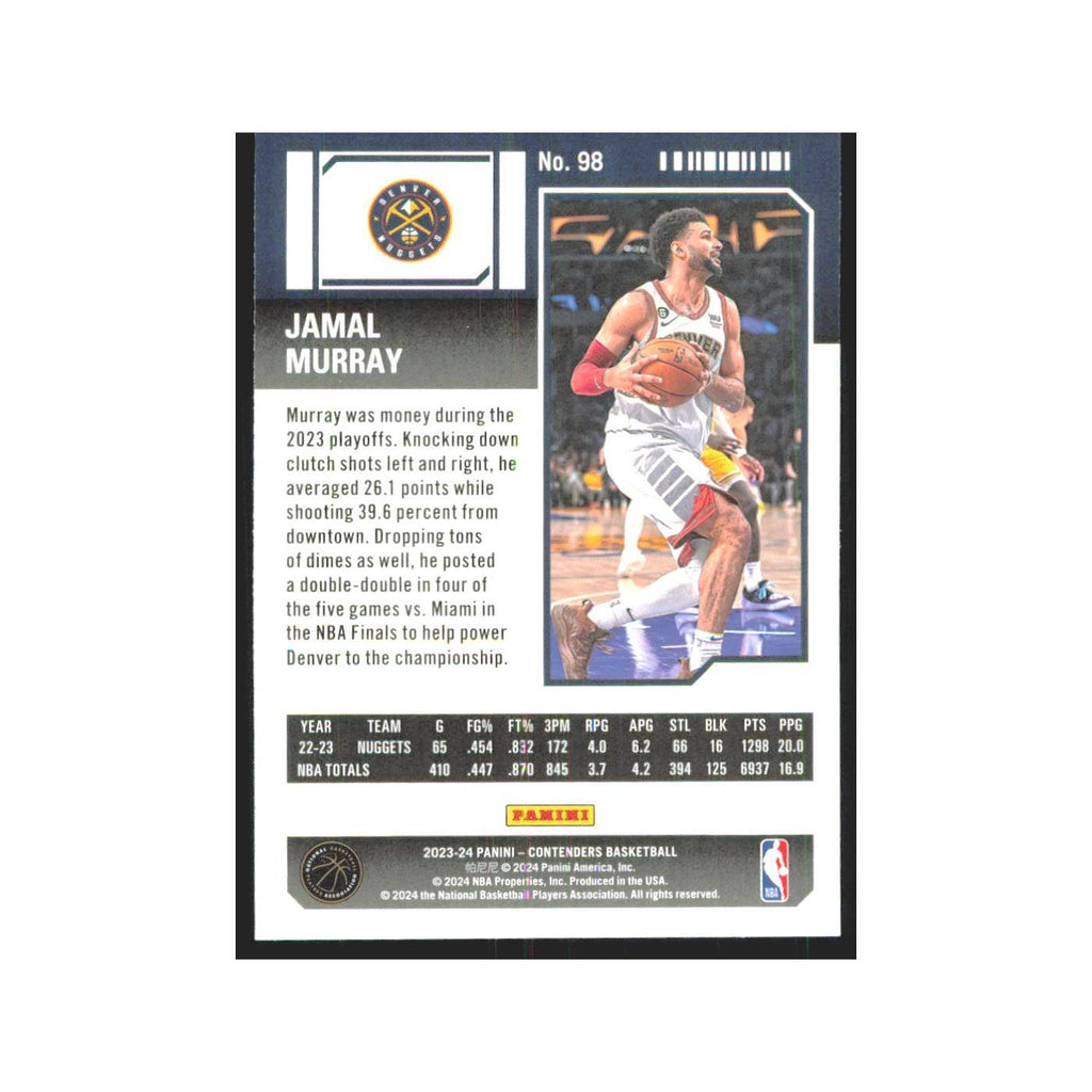 2023 Panini Contenders Red Jamal Murray Nuggets #98