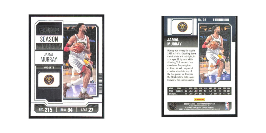 2023 Panini Contenders Jamal Murray Nuggets #98