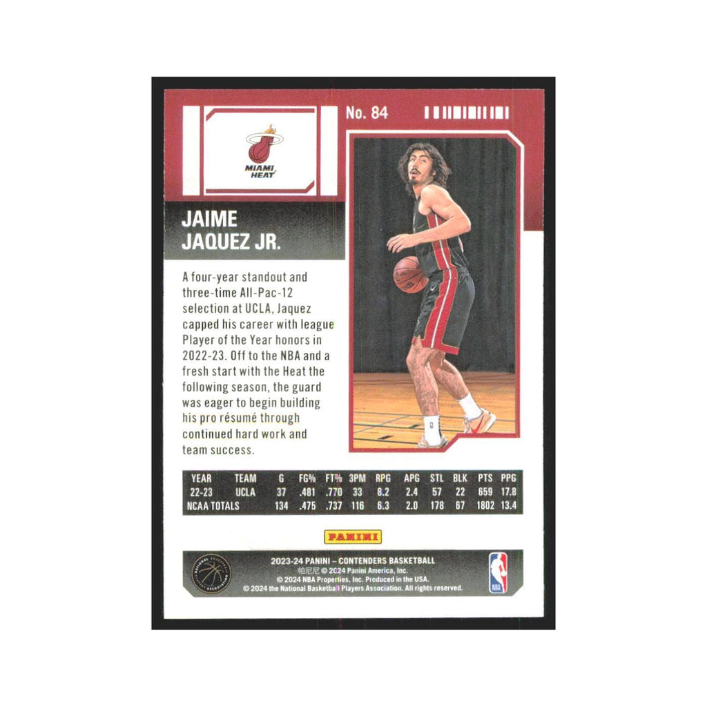 2023 Panini Contenders Jaime Jaquez Jr. Heat #84