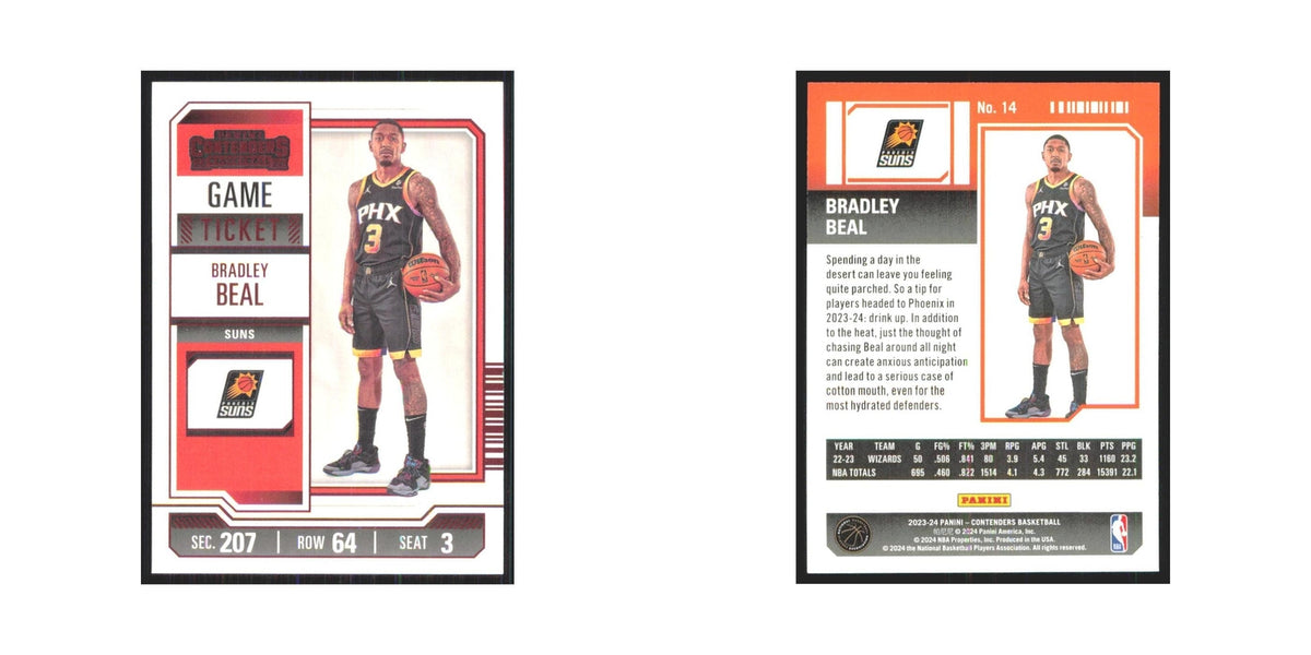2023 Panini Contenders Red Bradley Beal Suns #14