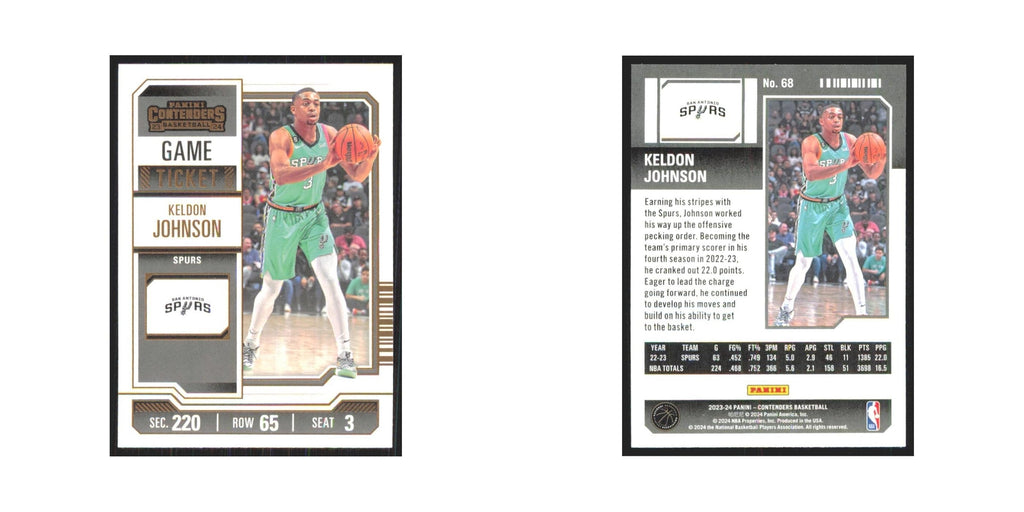 2023 Panini Contenders Bronze Keldon Johnson Spurs #68