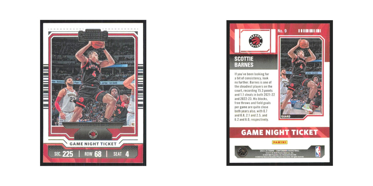 2023 Panini Contenders Scottie Barnes Raptors #9