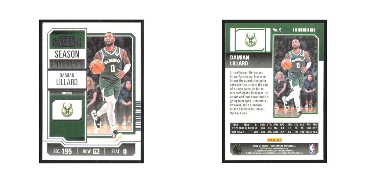 2023 Panini Contenders Damian Lillard Bucks #9