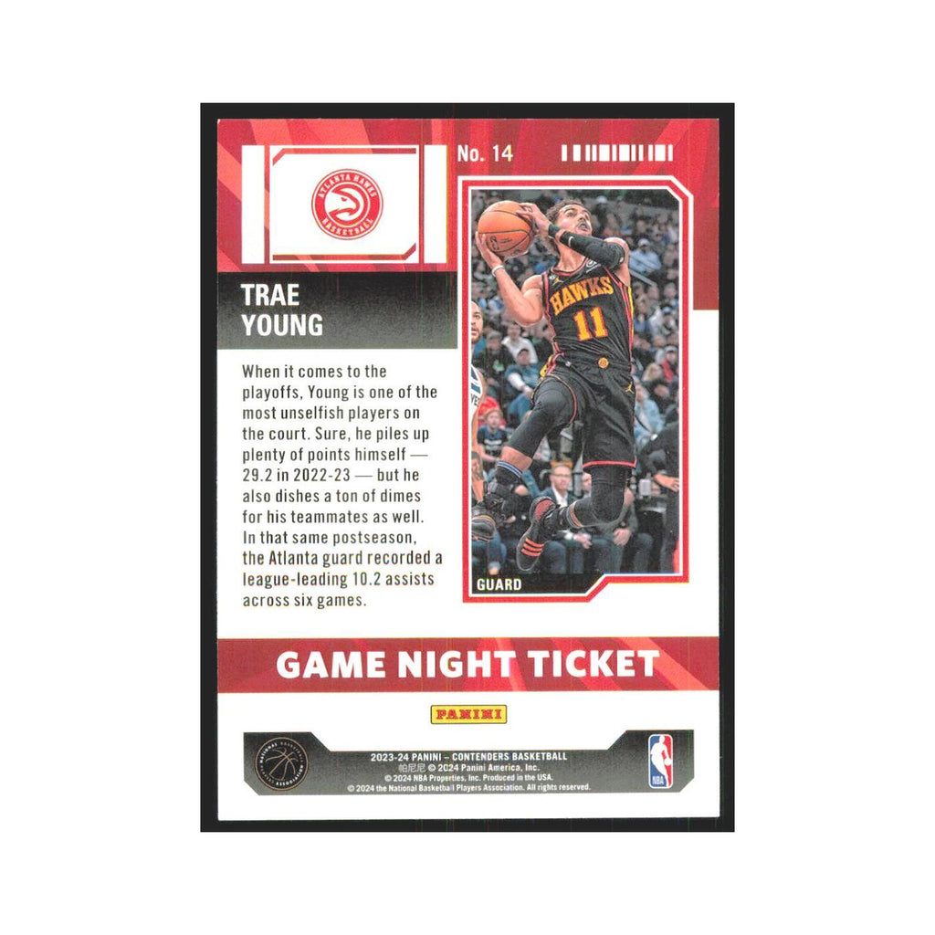 2023 Panini Contenders Trae Young Hawks #14