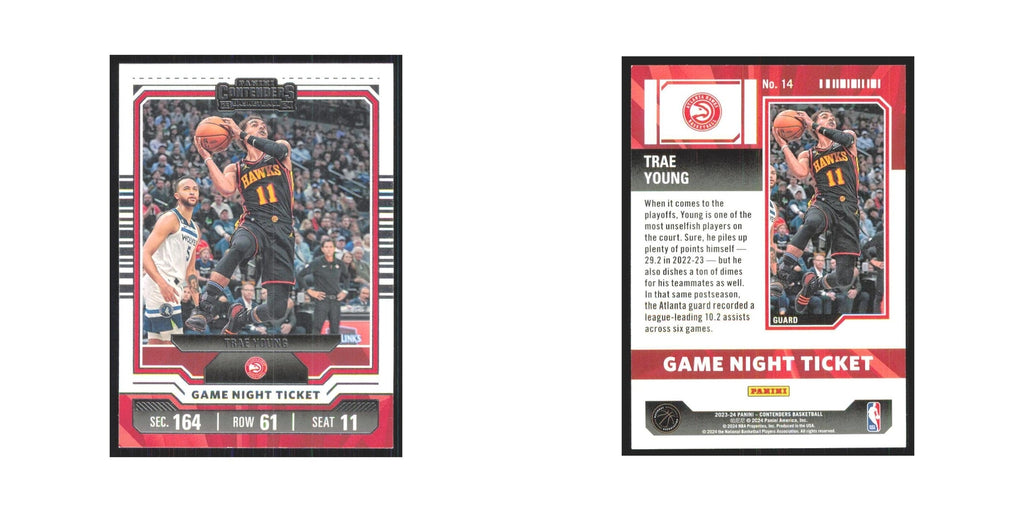 2023 Panini Contenders Trae Young Hawks #14