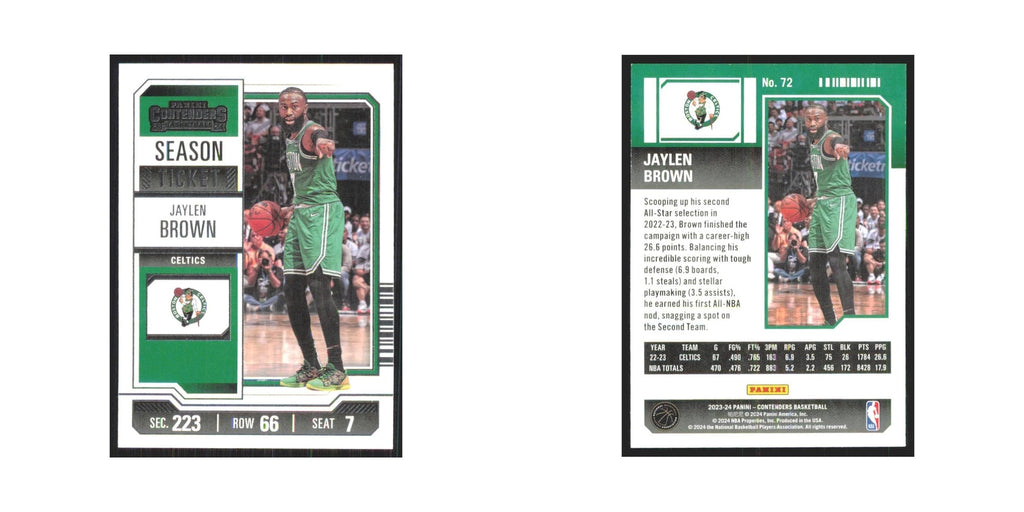 2023 Panini Contenders Jaylen Brown Celtics #72