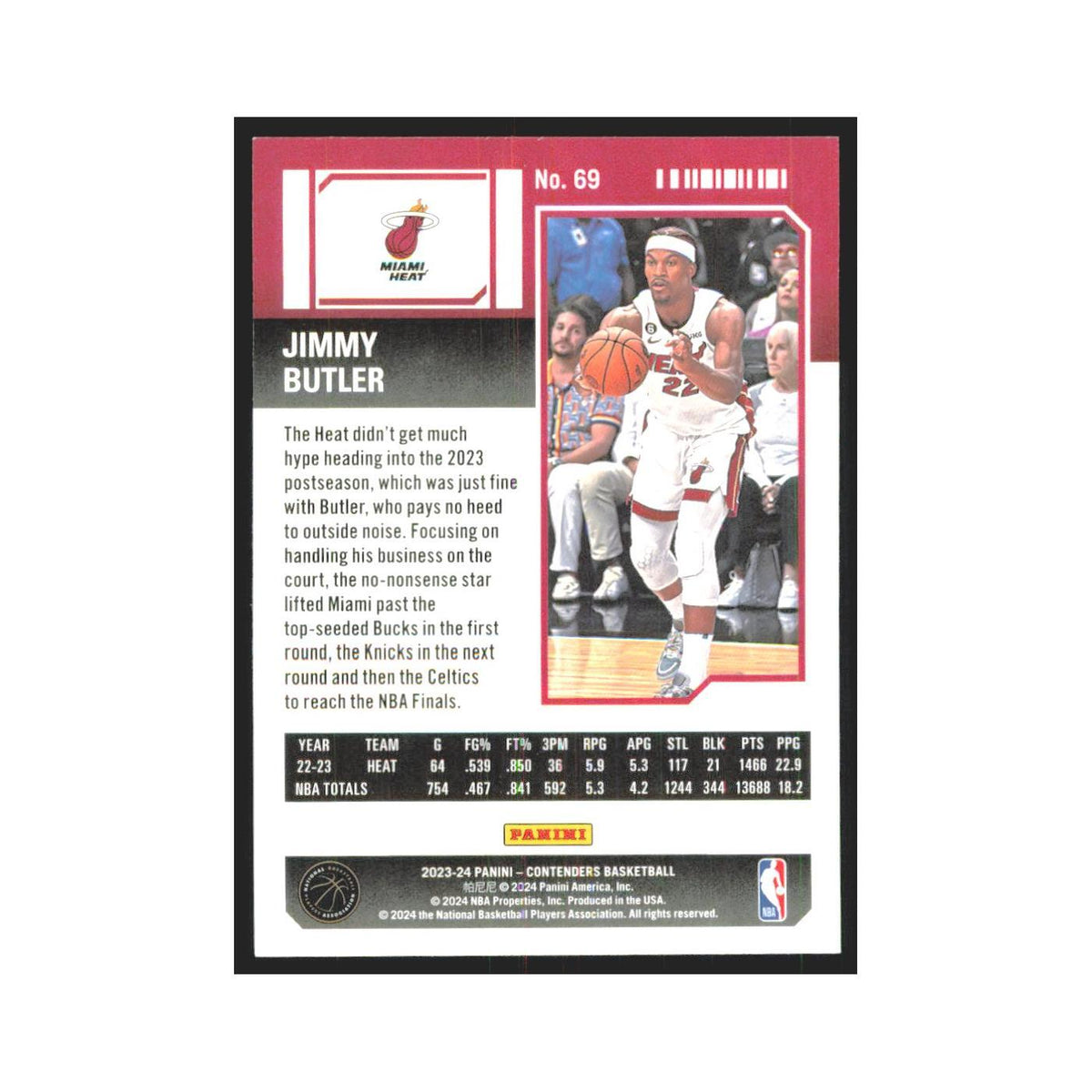 2023 Panini Contenders Jimmy Butler Heat #69