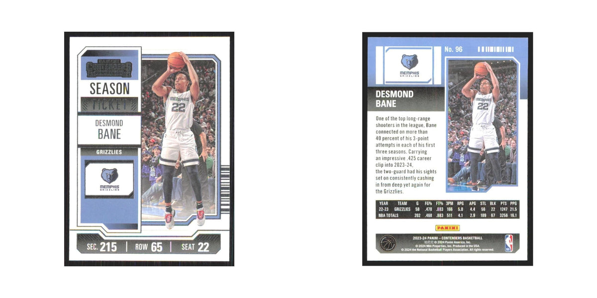 2023 Panini Contenders Desmond Bane Grizzlies #96