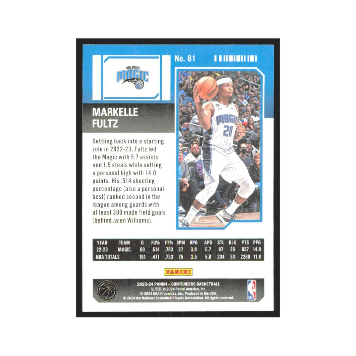2023 Panini Contenders Markelle Fultz Magic #81