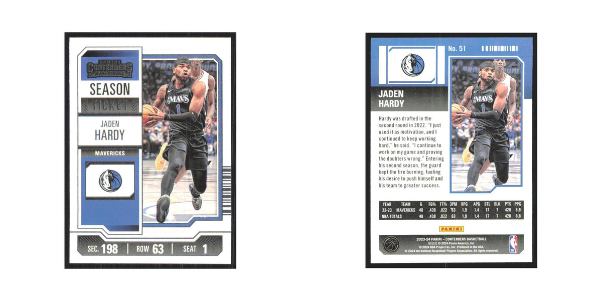 2023 Panini Contenders Jaden Hardy Mavericks #51