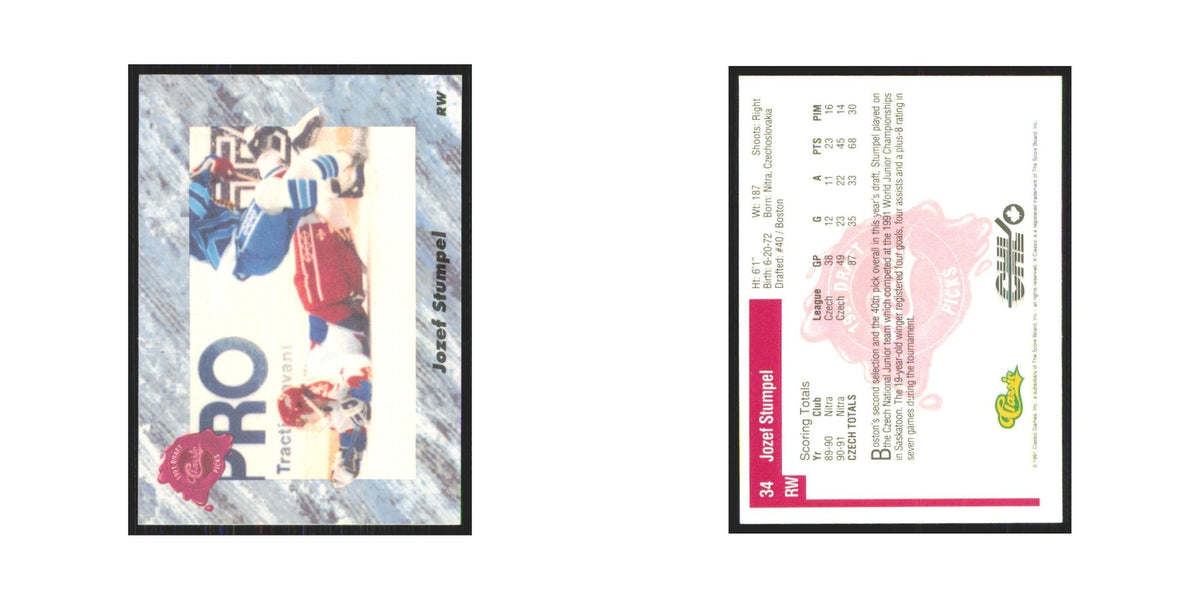 Jozef Stumpel 1991 Classic #34 Boston Bruins Hockey Card NM