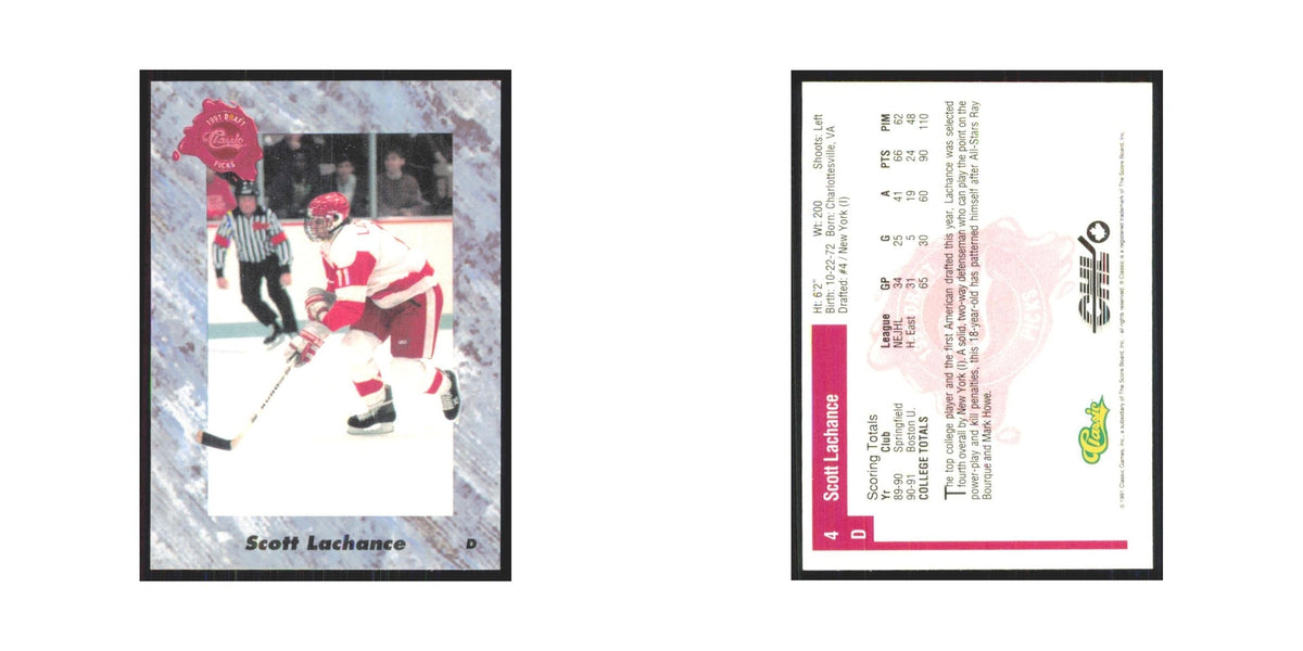 Scott Lachance 1991 Classic #4 New York Islanders Hockey Card NM