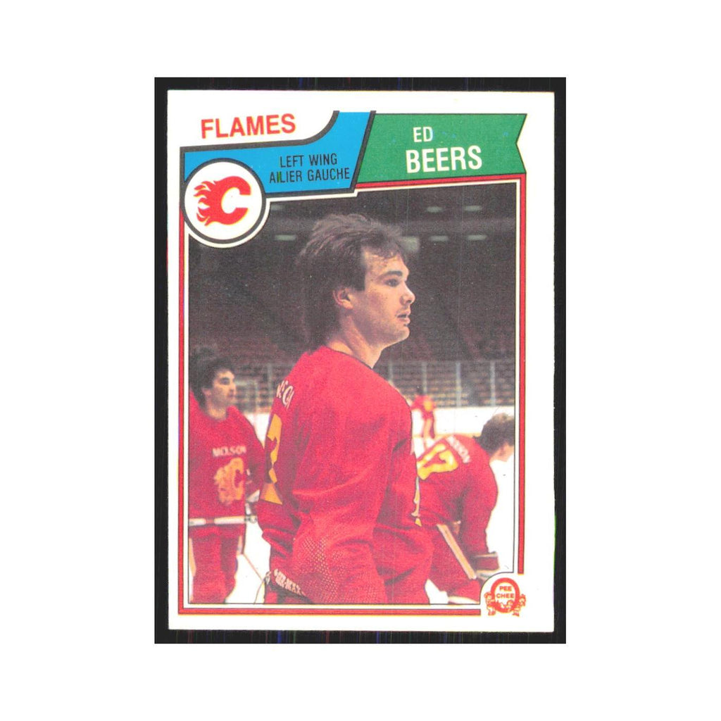 Ed Beers 1983-84 O Pee Chee #76 Calgary Flames Hockey Card NM