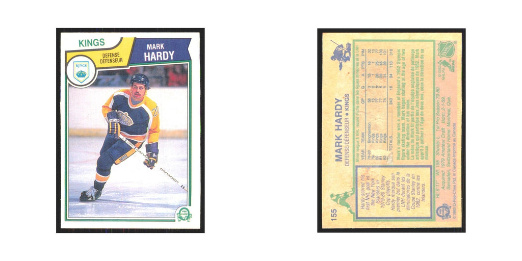 Mark Hardy 1983-84 O Pee Chee #155 Los Angeles Kings Hockey Card NM