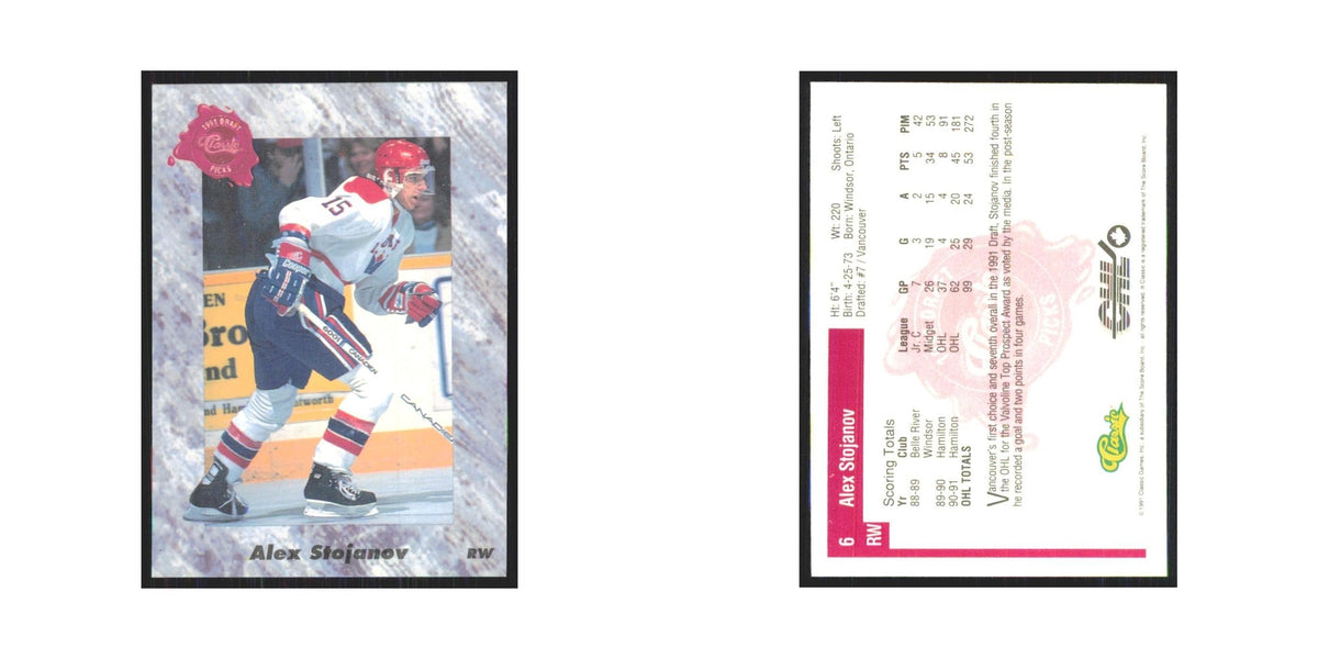 Alex Delvecchio 1991 Classic #6 Detroit Red Wings Hockey Card NM