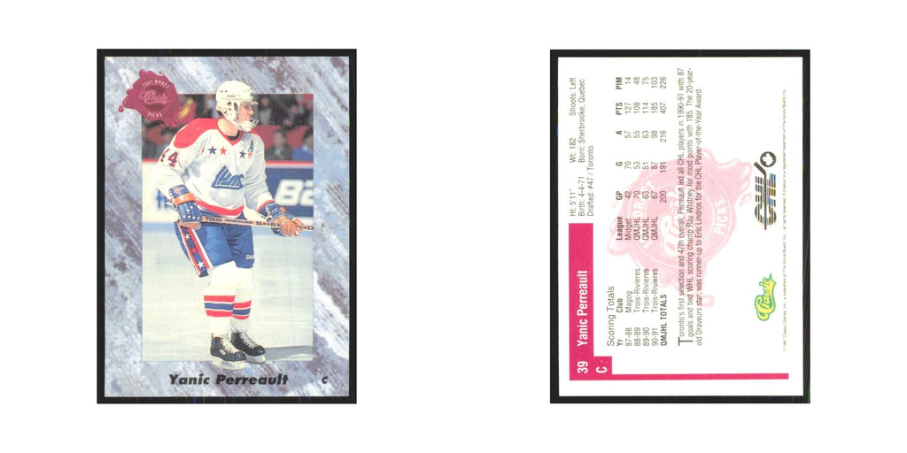 Yanic Perreault 1991 Classic #39 Toronto Maple Leafs Hockey Card NM