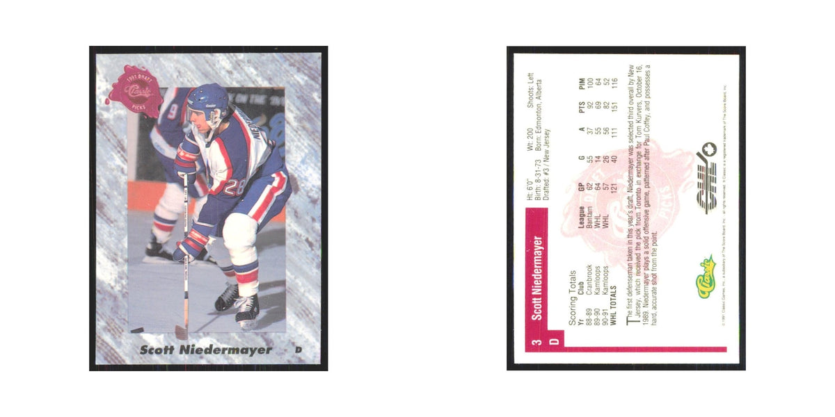 Scott Niedermayer 1991 Classic #3 New Jersey Devils Hockey Card NM