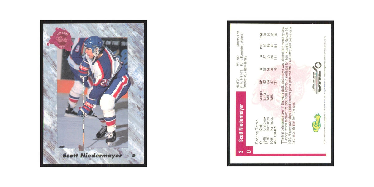 Scott Niedermayer 1991 Classic #3 New Jersey Devils Hockey Card NM