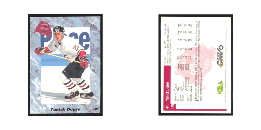 Yanick Dupre 1991 Classic #41 Philadelphia Flyers Hockey Card NM