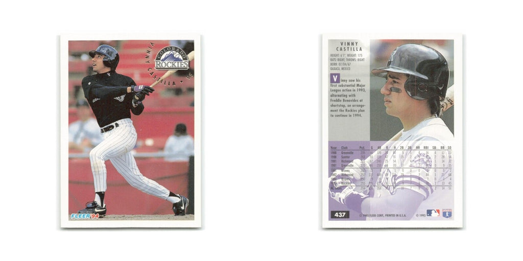 Vinny Castilla 1994 Fleer #437 Colorado Rockies Baseball Card NM