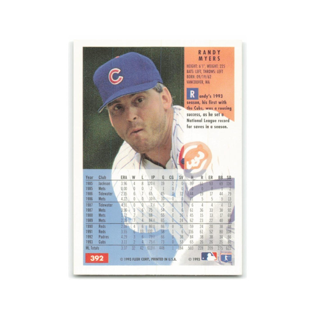 Randy Myers 1994 Fleer #392 Chicago Cubs Baseball Card NM