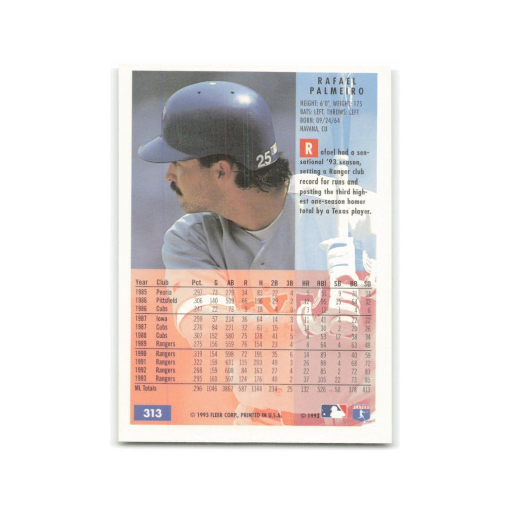 Rafael Palmeiro 1994 Fleer #313 Texas Rangers Baseball Card NM