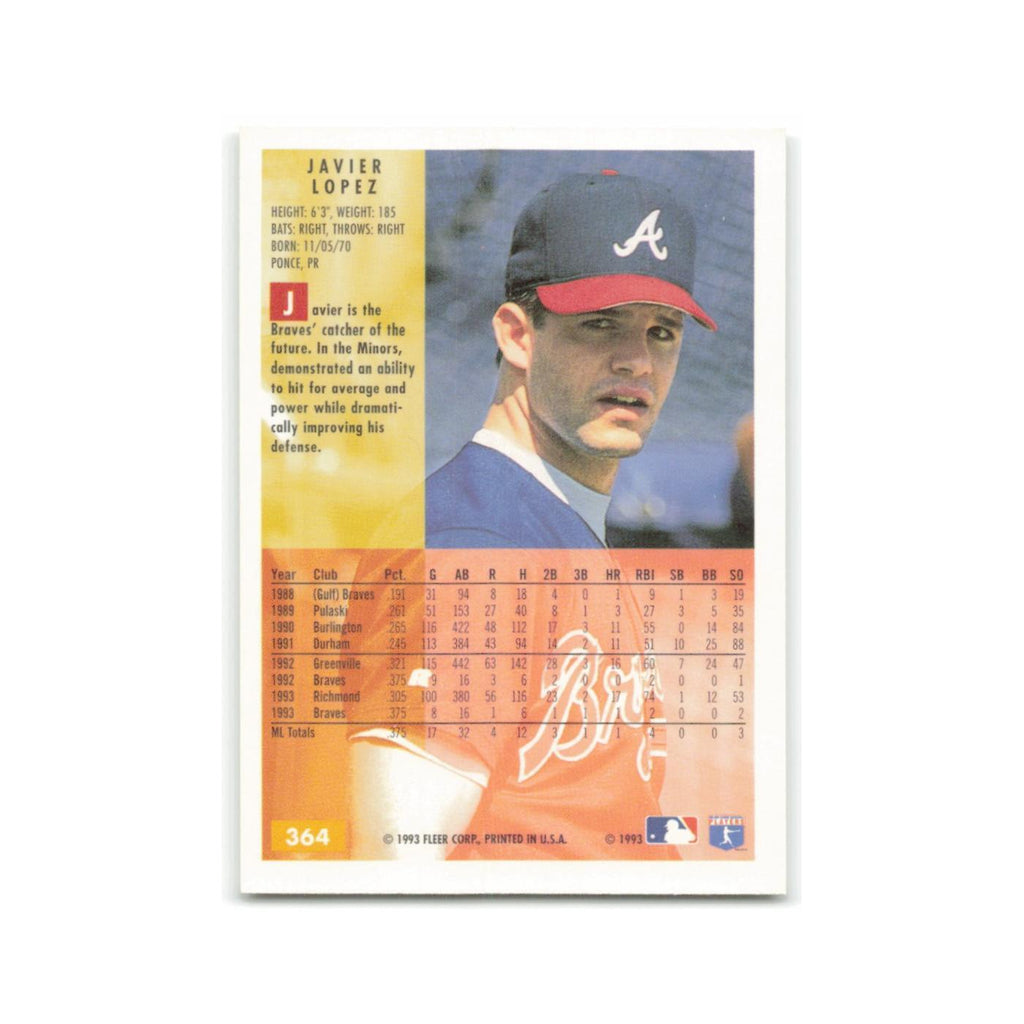 Javy Lopez 1994 Fleer #364 Atlanta Braves Baseball Card NM