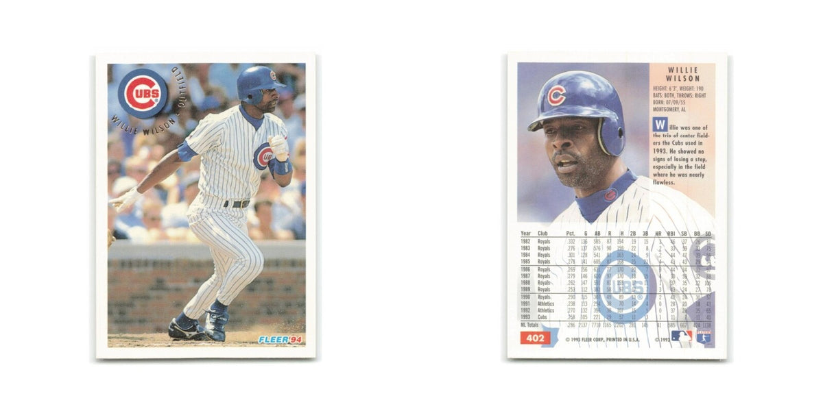 Willie Wilson 1994 Fleer #402 Chicago Cubs Baseball Card NM